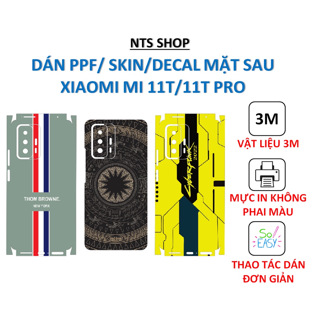 Skin Full viền/không full viền dán mặt sau Xiaomi Mi 11T/11T Pro/ POCO X4 PRO