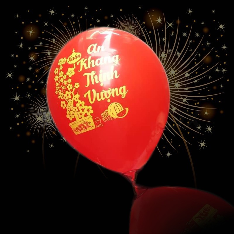 Bóng tết chúc mừng năm mới happy new year in 2 mặt 60cm