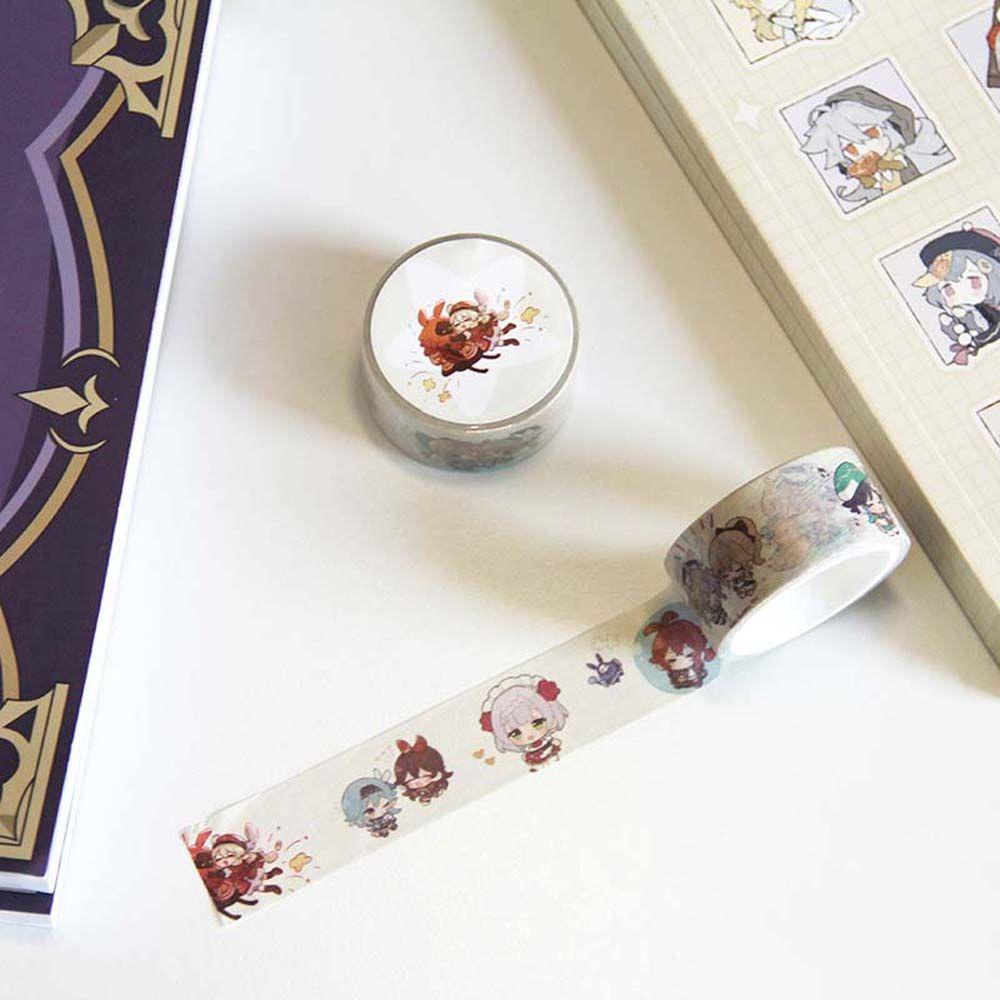 Băng Keo Dán Họa Tiết Hoạt Hình Anime Genshin Impact 2cm*5m Dùng Trang Trí
