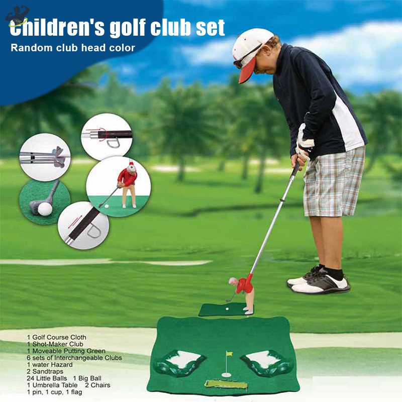 Bộ trò chơi đánh golf trong nhà mini thiết kế gậy đánh hình nhân vật người