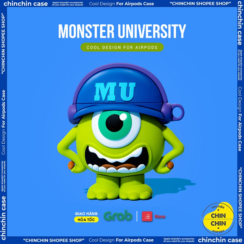 Vỏ Ốp Airpod Silicone Cao Cấp Dành Cho Airpods 1 2 Pro Hình Monster University - Chinchin Case