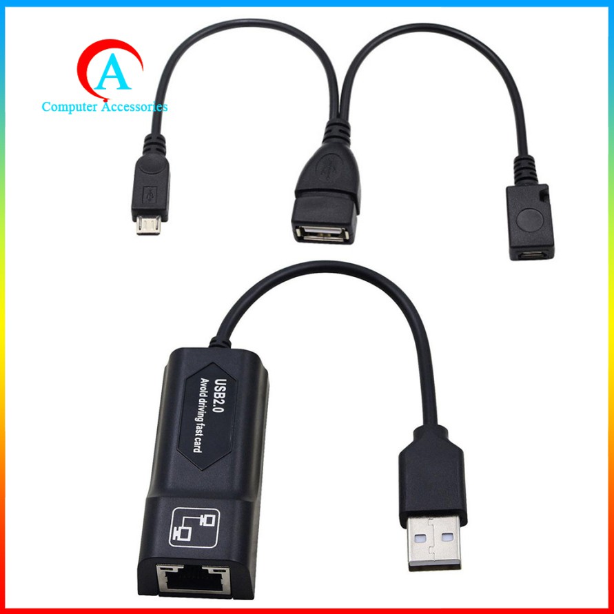 1 Set Micro Usb 2.0 To Ethernet Rj45 Network Lan Adapter Card Thẻ | BigBuy360 - bigbuy360.vn
