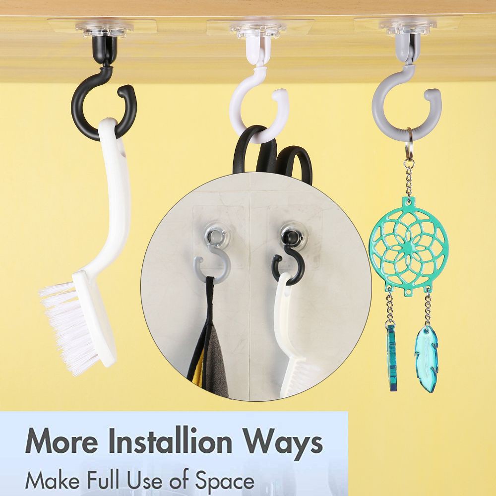 Móc Treo Đồ Dán Tường Không Để Lại Dấu 360 Độ Tiện Dụng Cho Nhà Bếp/Phòng Khách° Xoay / Nhiều Màu