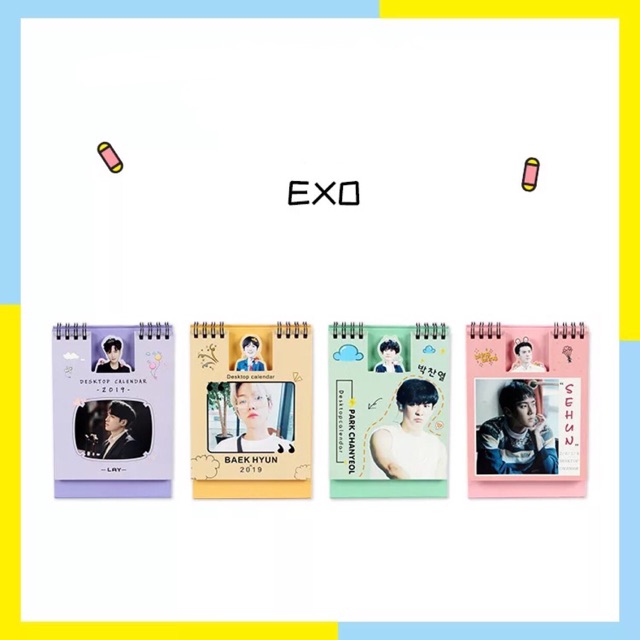 Lịch 2019 EXO SEHUN CHANYEOL LAY BAEKHYUN