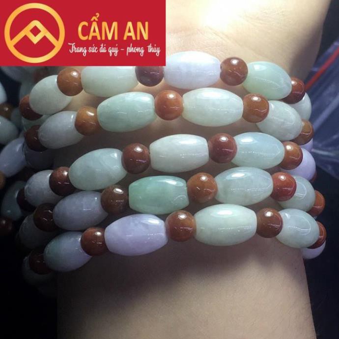Vòng Tay Đá Phong Thủy Jadeite Tự Nhiên Hình Dạng Lu Thống - Tặng Hộp Đựng Và Dây Xâu
