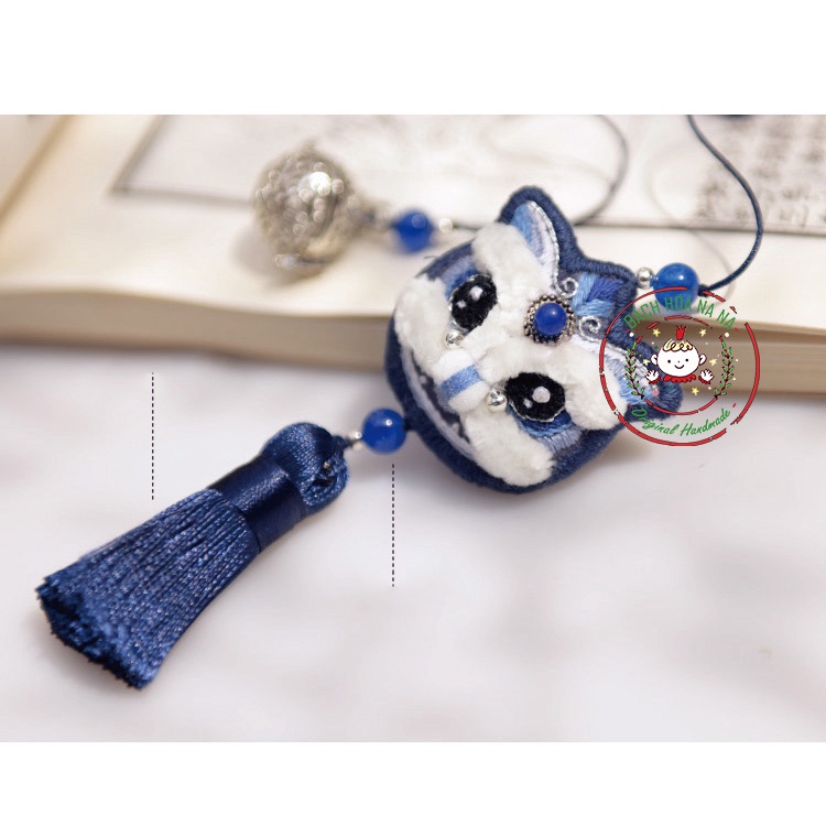 DIY Móc Khóa- MÓC ĐIỆN THOẠI/ KIT Tự THÊU/ GÓI NGUYÊN LIỆU KÈM KHUNG CĂNG - LÂN BÌNH AN Dành Cho Cặp Đôi/ BÁCH HÓA NA NA
