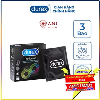[BCS kéo dài thời gian] Bao cao su Durex Performa - Hộp 3 bao