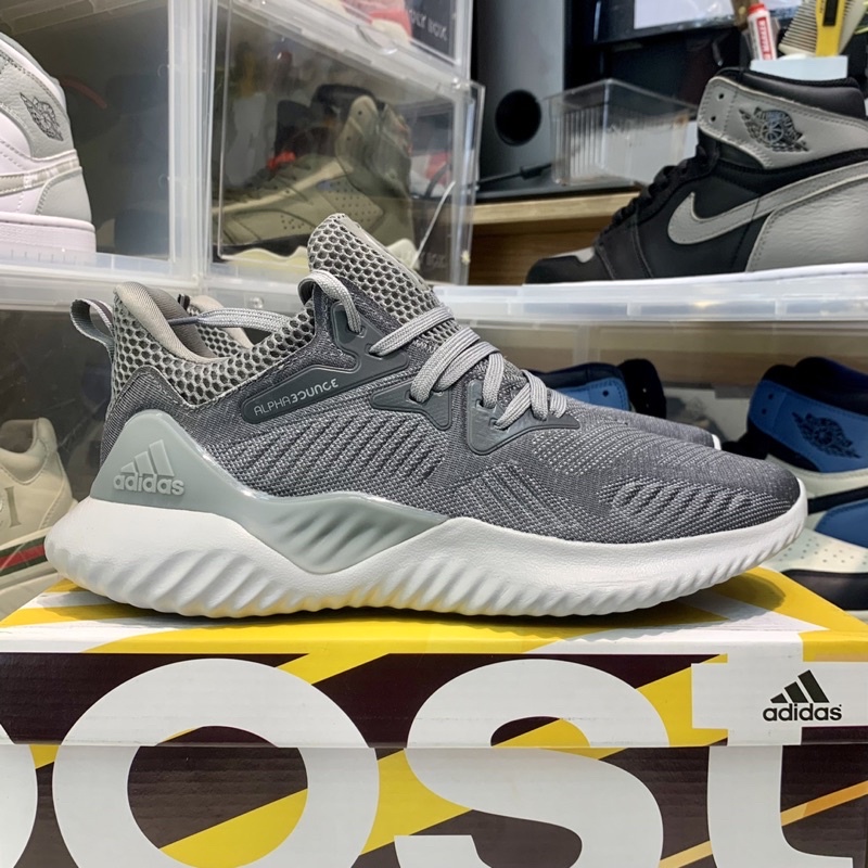 Giày thể thao sneaker nam nữ ALPHABOUNCE Beyond 2018 Grey white Xám đế trắng