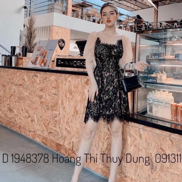 ĐẦM BODY REN TAY PHỐI LƯỚI KẾT HẠT SIÊU CUTE