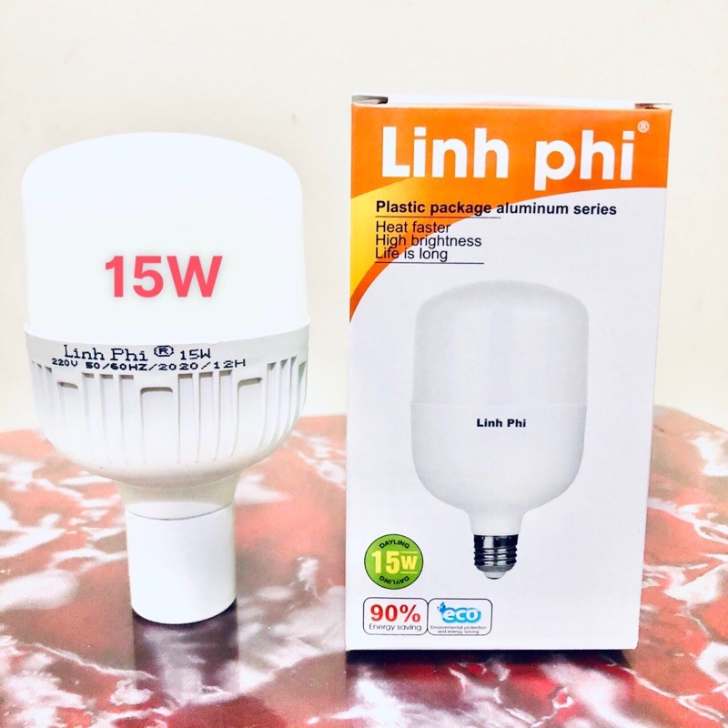 Bóng đèn LED BULB Trụ Linh Phi 15W siêu sáng tiết kiệm 80% điện