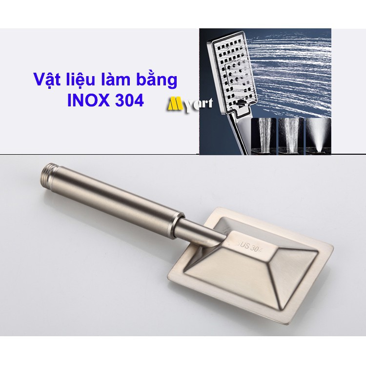 Bộ sen cây tắm đứng nóng lạnh 3 Trong 1, Bộ sen vòi tắm INOX 304 - Mẫu mới