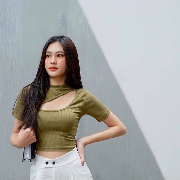 SODA CROPTOP▪Áo khoét hai mặt tay ngắn