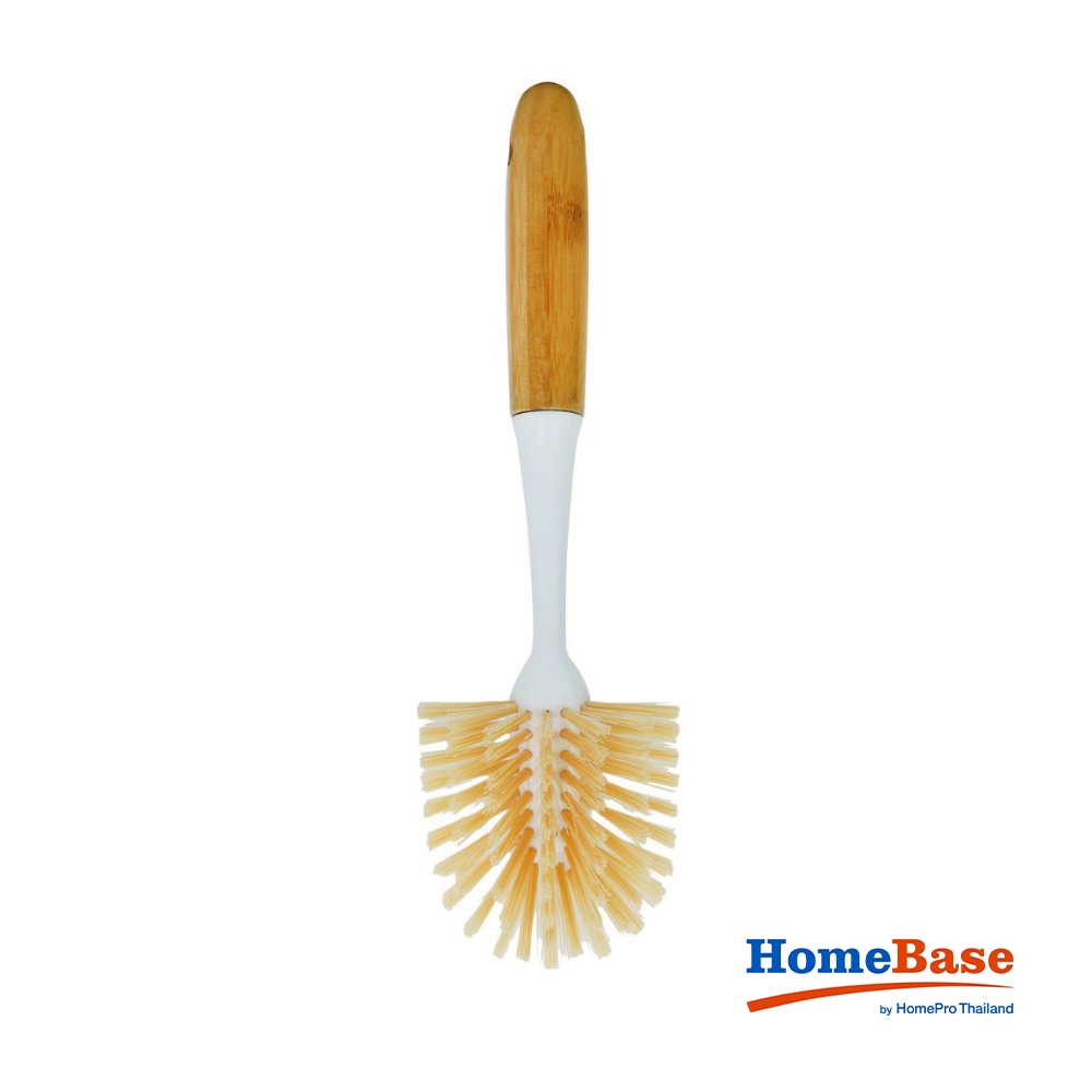 HomeBase ACCO Bàn chải cọ nhà tắm bằng tre/nhựa YJZ13 H27.5XW8XD6 màu kem