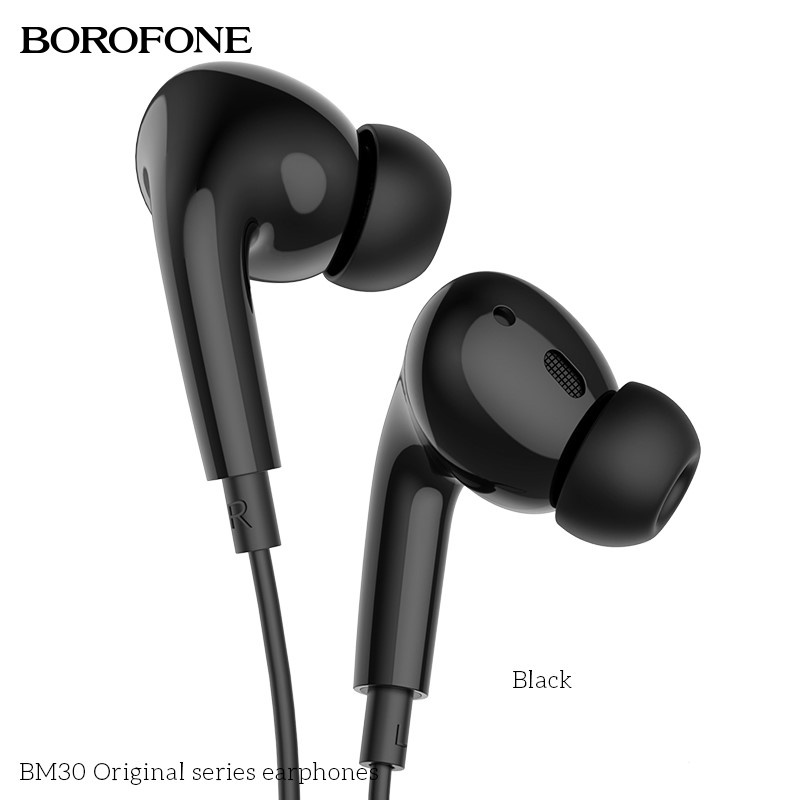 Tai nghe nhét tai BOROFONE BM30 PRO Jack cắm 3.5mm nghe hay có mic đàm thoại, dây dài 1.2m - Chính hãng