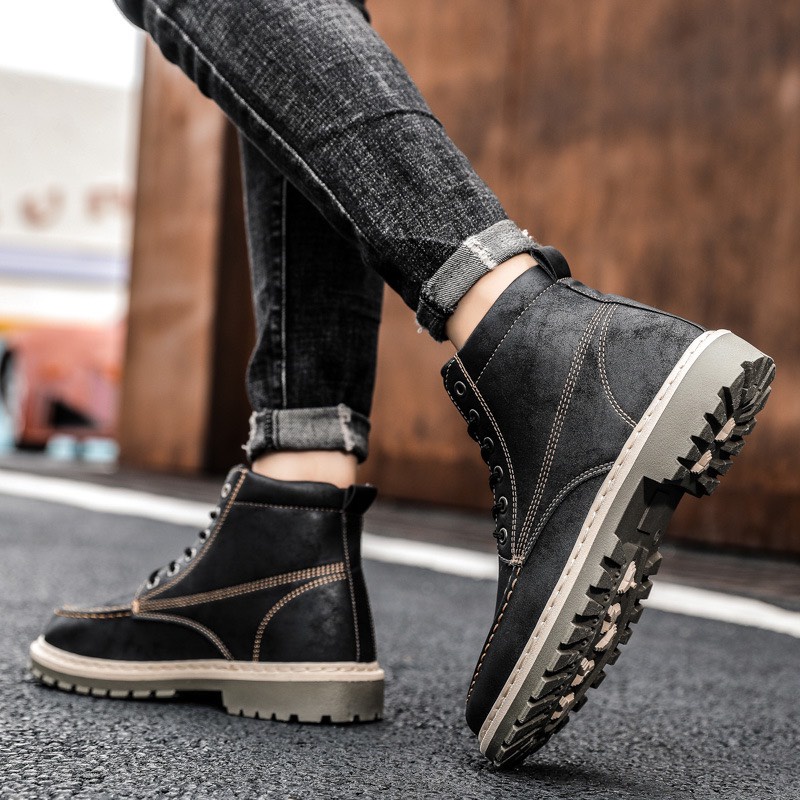 Giày Cổ Cao Nam Đế Khâu Fashion Kiểu Dáng Siêu Ngầu