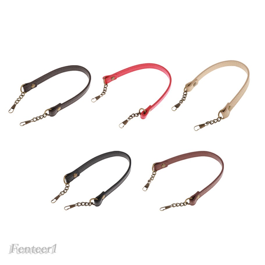 [Fenteer1] Dây Da Pu Ngắn Màu Đen Thay Thế Cho Túi Xách DIY