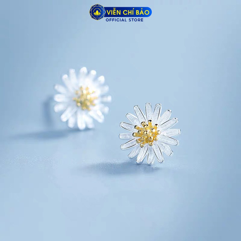 Bông tai bạc nữ Cúc Họa Mi chất liệu 925 thời trang phụ kiện trang sức nữ Viễn Chí Bảo B400522