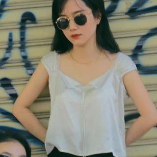 Áo phối ren lụa gân