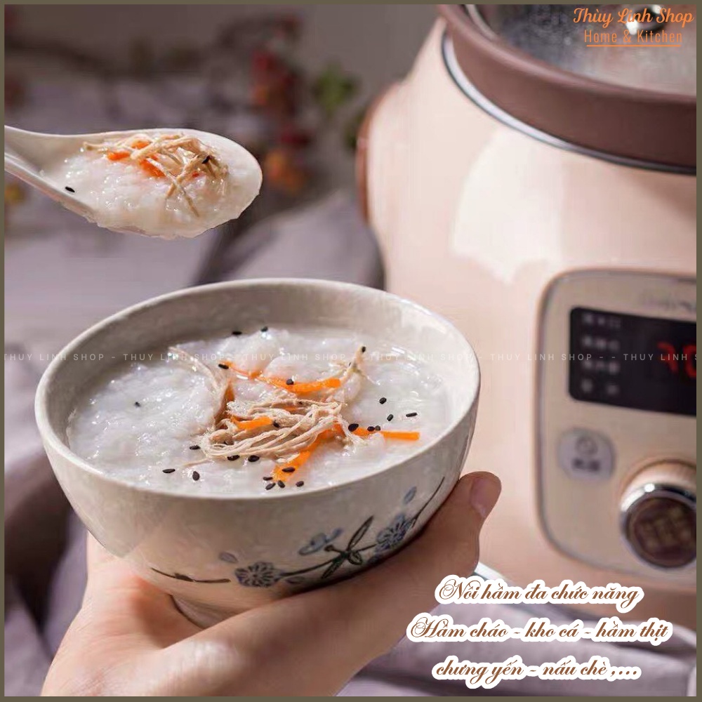 NỒI NẤU CHÁO BEAR 2 LÍT NỒI HẦM ĐA NĂNG LÕI TỬ SA TỰ NHIÊN