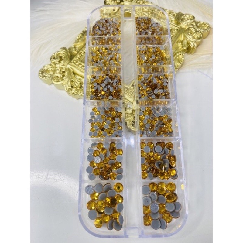 Đá Nail 12 ô chân lưới xịn siêu sáng bền