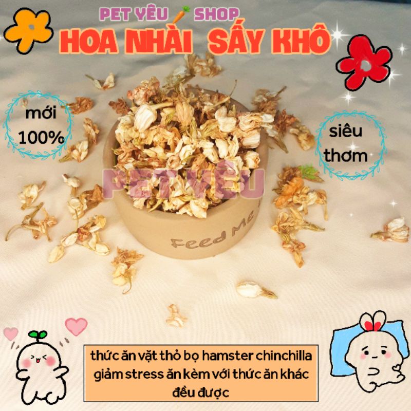 Bông cúc sấy khô thức ăn vặt thỏ giảm stress căng thẳng ở thỏ