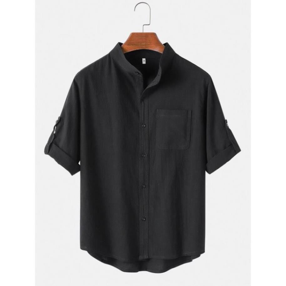 (NT) Áo Sơ Mi Nam Đũi Nhật Cổ Trụ (#) 556 | BigBuy360 - bigbuy360.vn