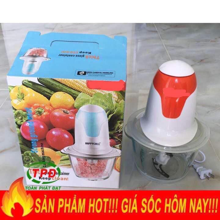 Máy xay thịt cối thủy tinh kèm 4 lưỡi dao phay Happy Call đa năng