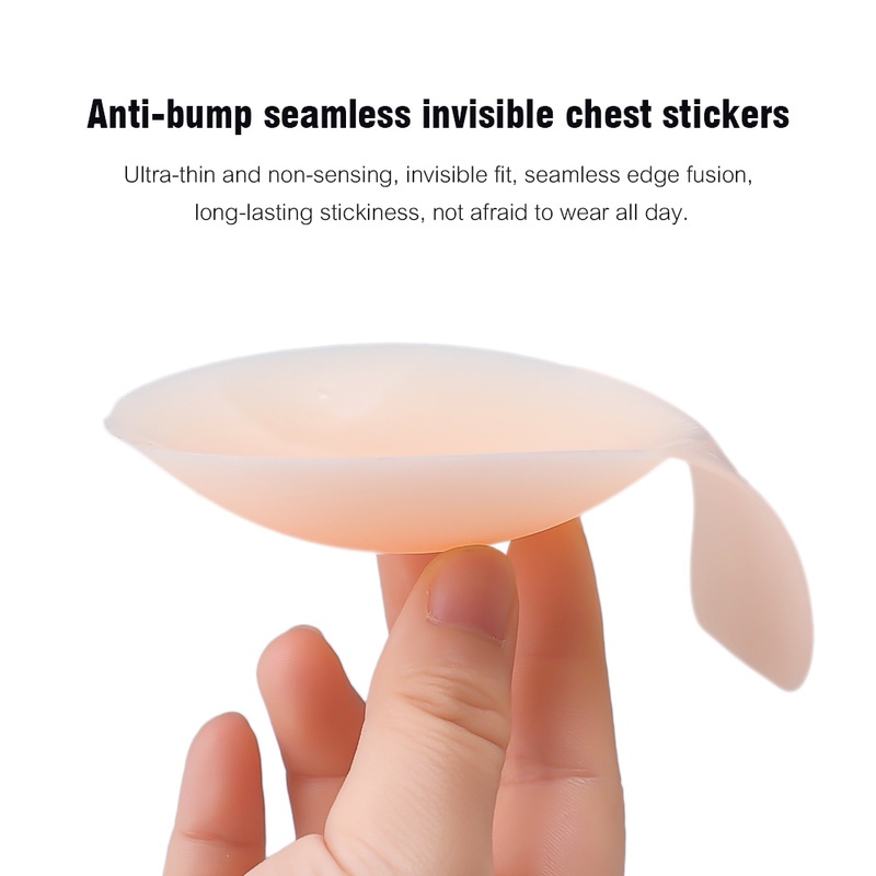 1 Cặp Miếng Dán Ngực Silicone Vô Hình Thoải Mái Chống Chảy Xệ Thân Thiện Với Làn Da