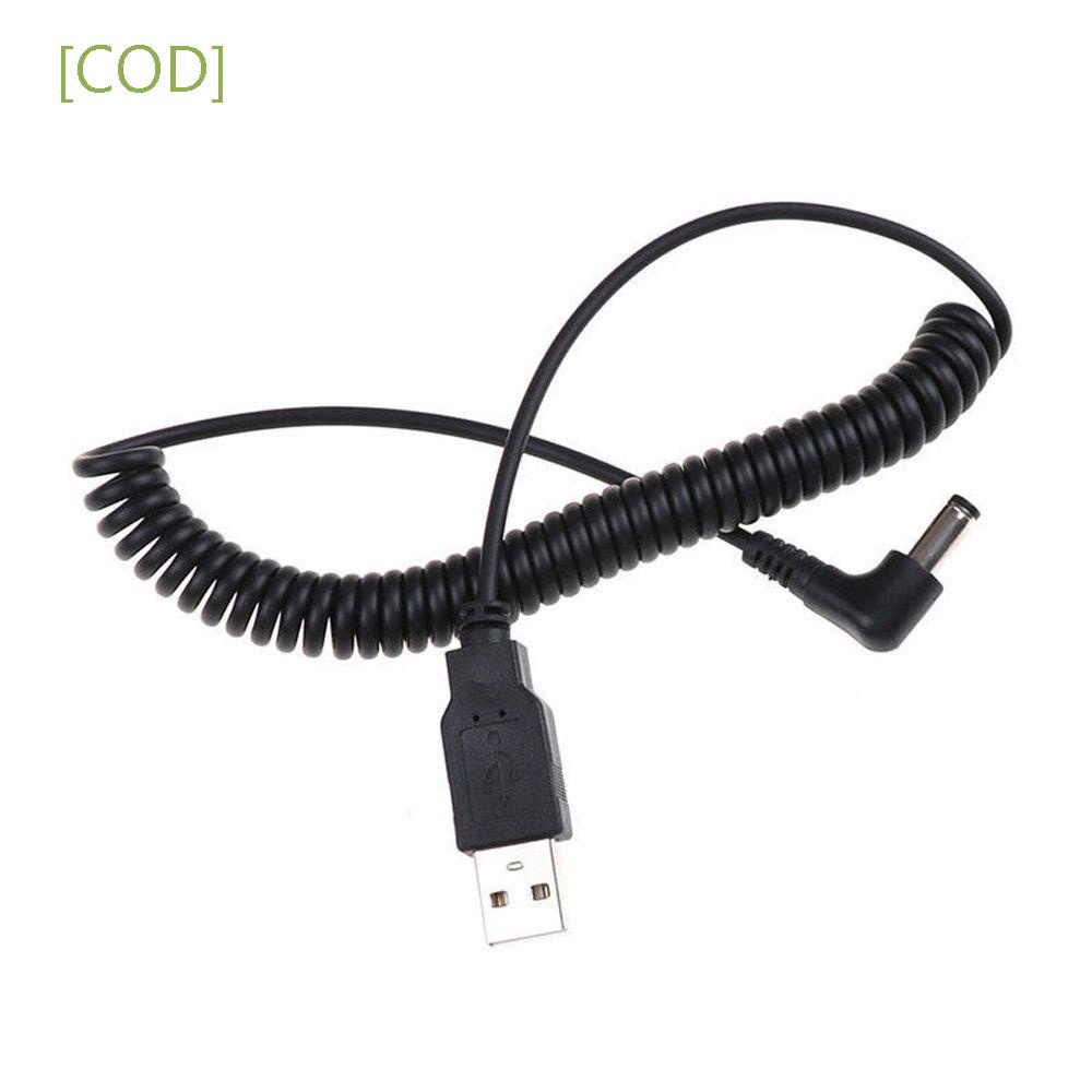 [COD] 1.5M Extension Cable 5.5x2.1mm Adapter Cable Spring Cable Connector Spring Wire L-shaped Right Angle Black Male To 5V DC Power USB Cable Charging Adapter/Multicolor