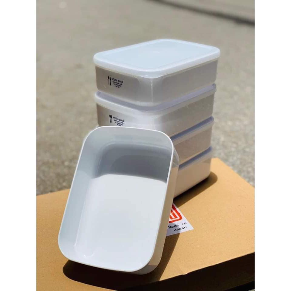 [Hỏa Tốc HN] Hộp đựng cơm văn phòng , hộp đựng thực phẩm thức ăn tủ lạnh White pack 900ml Nhật Bản