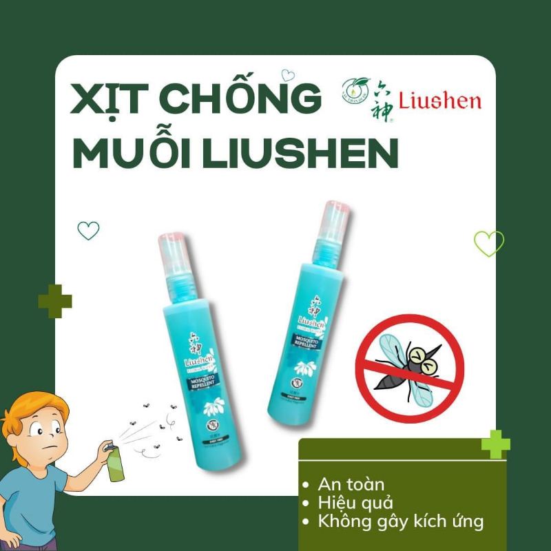 Nước chống muỗi đốt Liushen hương hoa sen 80ml