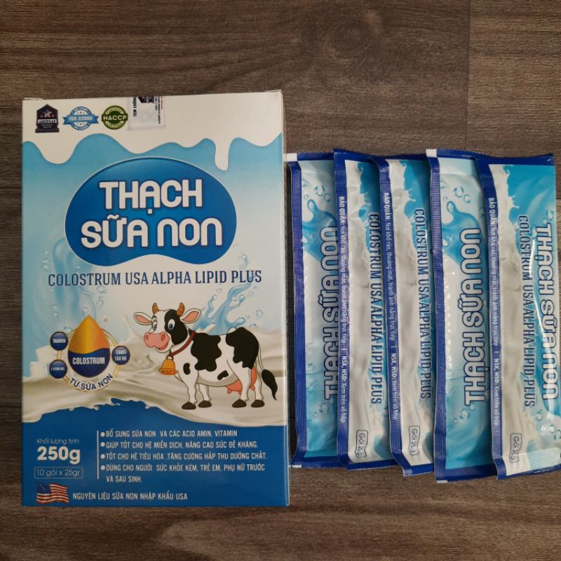 THẠCH SỮA NON COLOSTRUM USA Alpha Lipid Plus - Bổ sung vitamin cho trẻ em biếng ăn, người mới ốm đậy_Hộp 10 gói