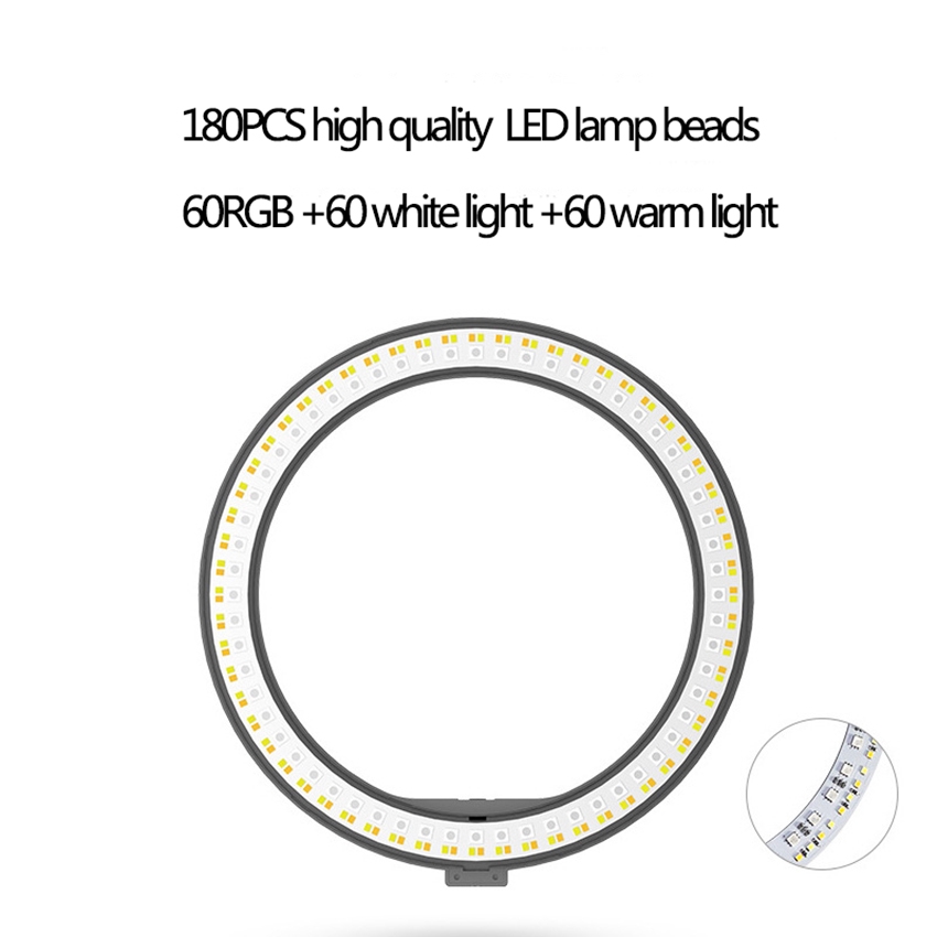 Selens Vòng Đèn LED RGB 10inch 16 Màu Kèm Giá Đỡ Điện Thoại 10 Mức Độ Sáng Dùng Trang Điểm Quay Video YouTube