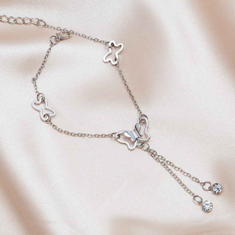 [Mã FAMAYFA giảm 10K đơn 50K] Lắc chân kim loại mặt dây hình bươm bướm đính đá hợp thời trang cho nữ | BigBuy360 - bigbuy360.vn