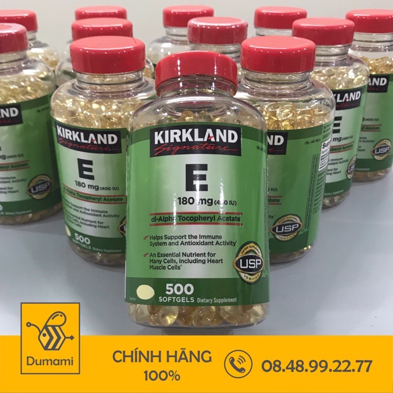 Vitamin E 400 IU 500 Viên Kirkland Của MỹĐẹp Da, Làm Chậm Lão Hóa