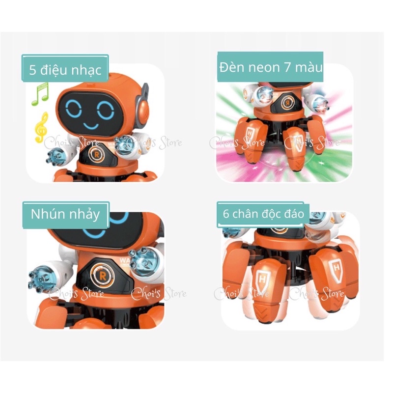 Đồ chơi Robot thông minh có nhạc nhảy múa, gắn đèn Led
