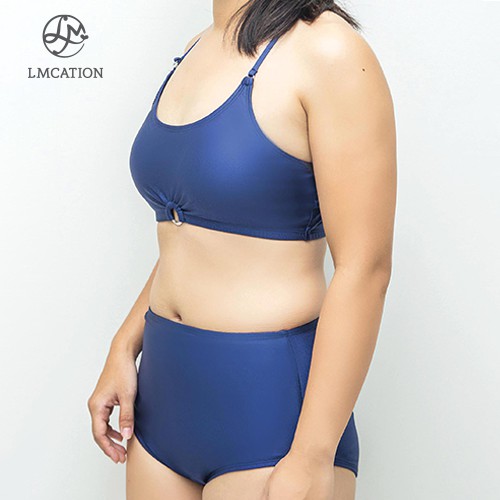 Bộ Đồ Bikini Nữ LMcation- Áo &amp; Quần Bơi Lưng Cao Krista - Xanh Đen