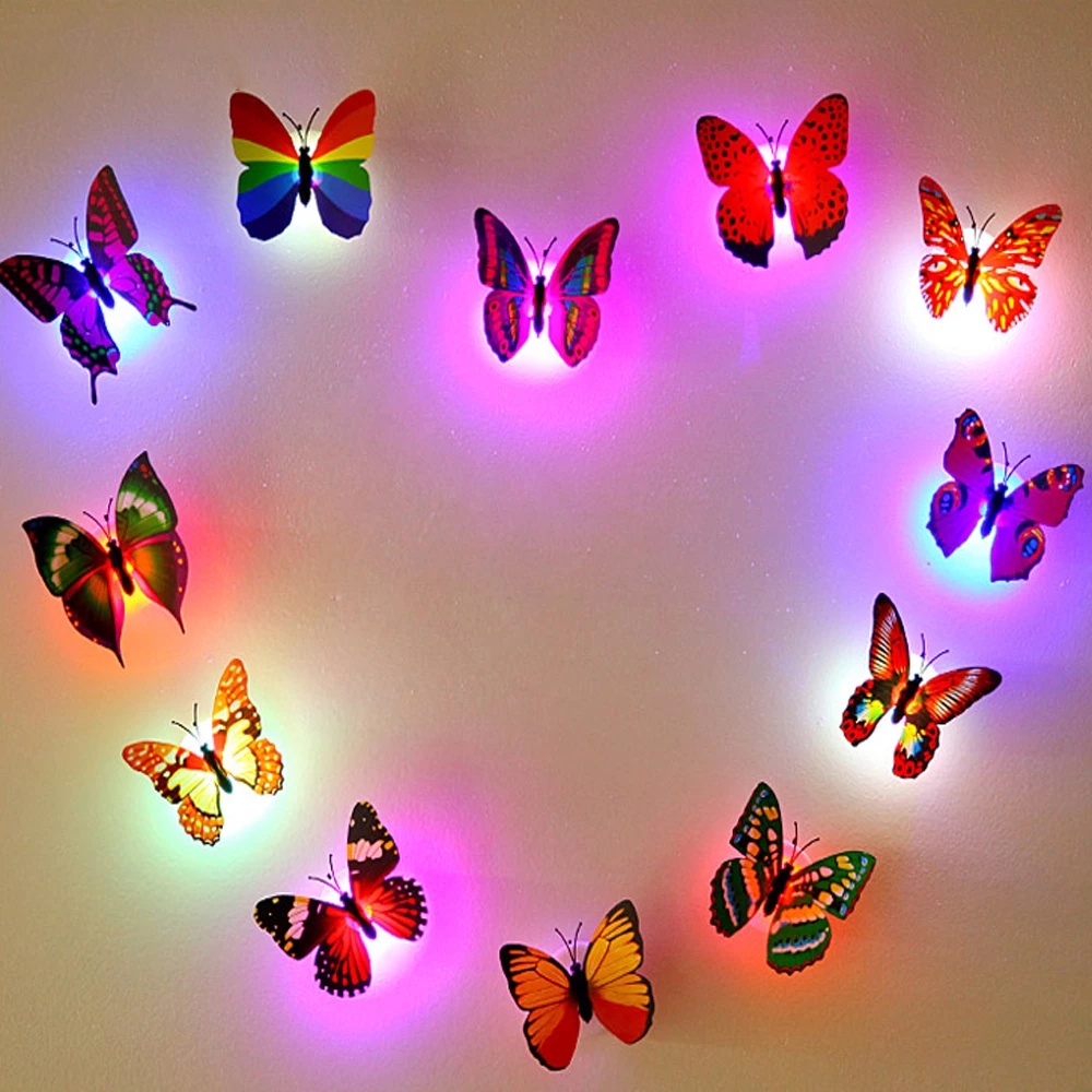 Đèn Ngủ LED Hình Bướm Nhiều Màu Trang Trí Tường