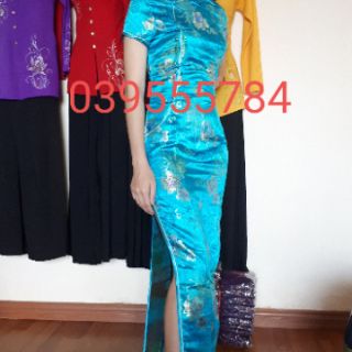 Sườn xám Dài Gấm CAO CẤP Có HÌNH THẬT