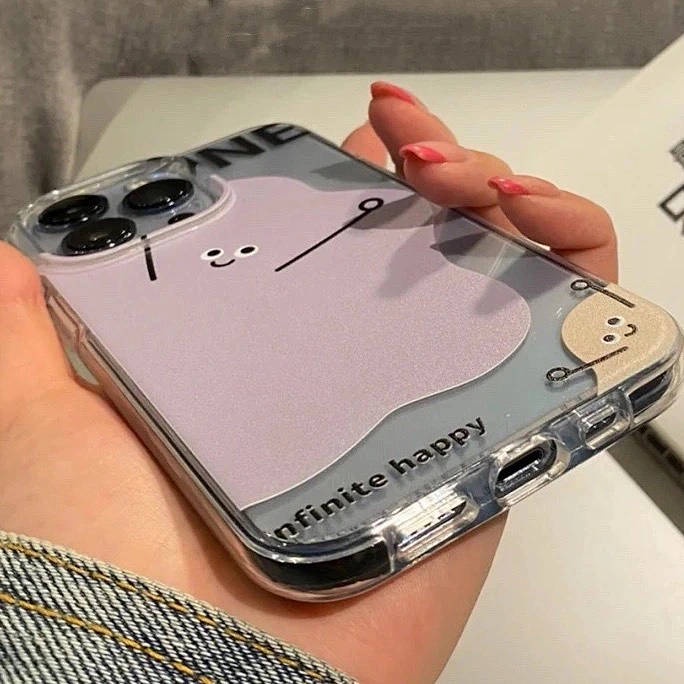 Ốp điện thoại trong suốt bao phủ toàn diện vui nhộn Xiaohongshu thích hợp cho iPhone113 12promax / 11 xr / xs 7 / 8p