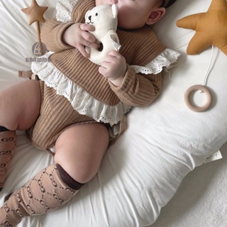 Áo liền quần cho bé mùa thu 2021 Quần áo trẻ em Hàn Quốc Dệt kim dày Áo liền quần cho bé Áo liền quần dài tay cho bé + Bộ áo Vest