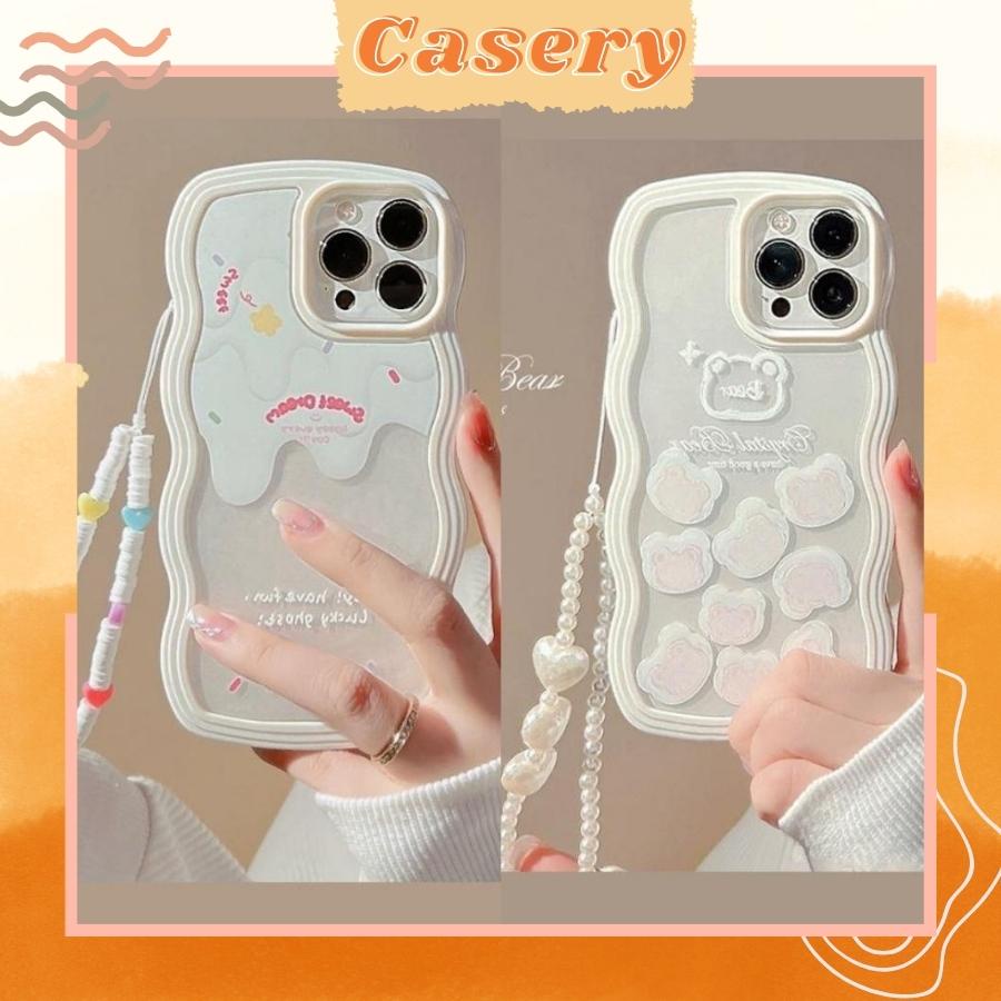 Ốp lưng Iphone Viền sóng Trắng kem dành cho Iphone 11/12/13/14/pro/plus/promax7/7plus/8/8plus/x/xr/xs/