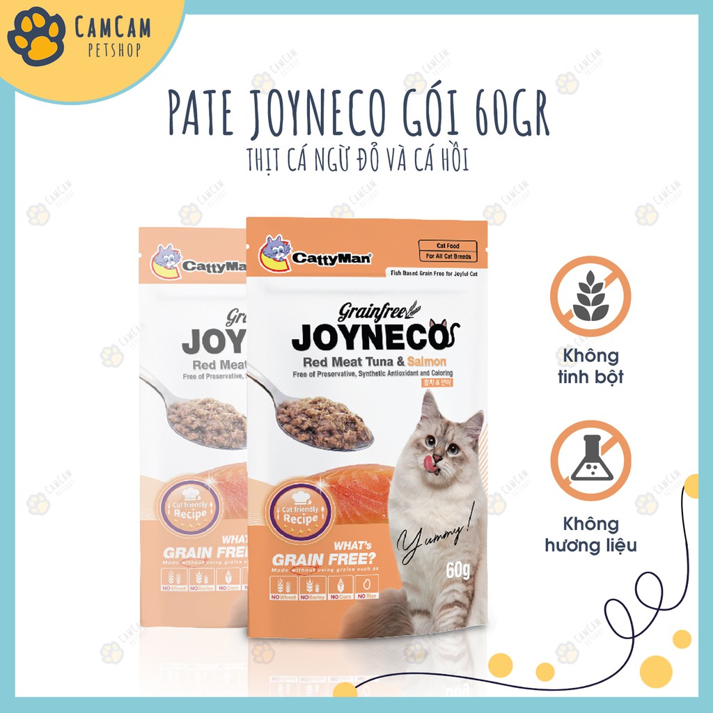 Pate cho mèo Joyneco Gói 60gr - Thức ăn cho mèo giàu dinh dưỡng, bổ sung Vitamin và Protein