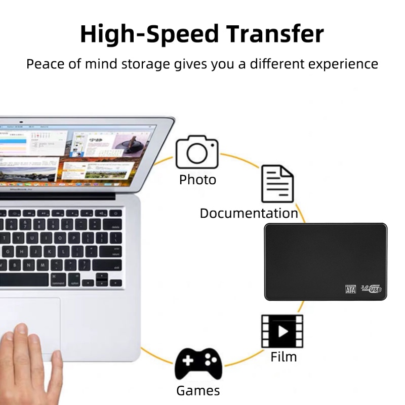 Hộp Đựng Ổ Cứng HdoorLink 2.5" SSD SATA Sang USB3.0 Kèm Dây Cáp USB3.0/2.0 Cho PC/Laptop