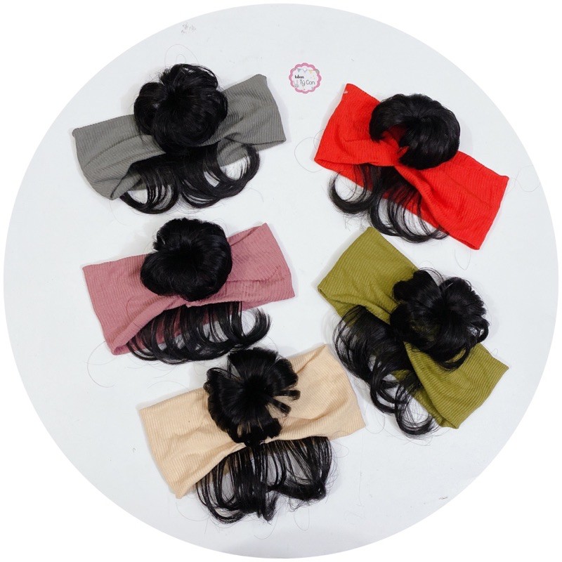 turban tóc giả mái kèm 1 búi ( sz 6-12kg)