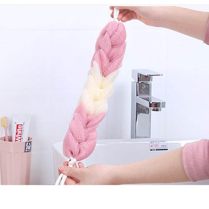 Bông tắm dài tạo bọt chất liệu vải lưới mềm mịn cao cấp giá rẻ, bông tắm nhập khẩu chất lượng cao