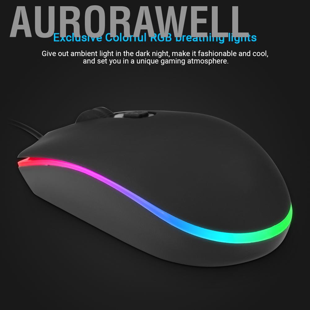 Chuột Quang Gaming Aurorawell Zerodate S900 1600dpi Có Đèn Led Nền Rgb Cho Pc / Laptop