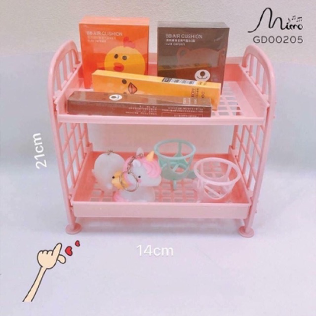 Kệ nhựa Mini Để Đồ Tiện Dụng 2 tầng kệ đê đồ đa năng siêu xinh