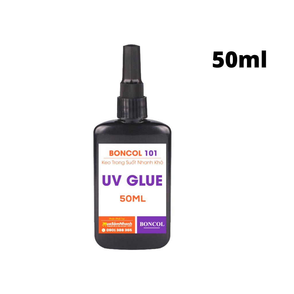 [Mã LIFEXANH03 giảm 10% đơn 500K] Keo Uv Dán Kính, Dán Mica Keo Nhanh Khô Boncol 101 50ml