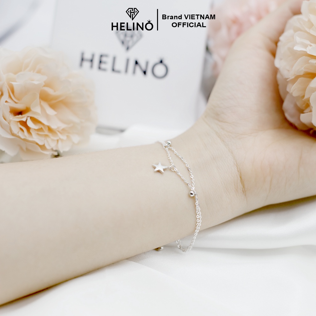Lắc tay bạc nữ HELINO vòng tay ngôi sao, trang sức phụ kiện lấp lánh V02